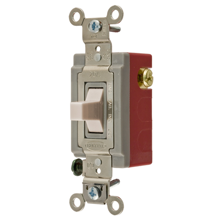 HUBBELL WIRING DEVICE-KELLEMS Industrial Grade, Toggle Switches, General Purpose AC, Momentary Single Pole Double Throw Center Off, 20A 120/277V AC, Terminal Screws Toggle HBL1557LA